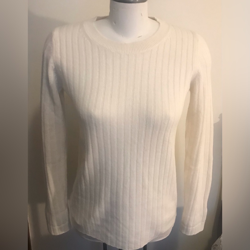 Banana Republic Merino Extra Fine Wool/Cashmere Off-White Sweater - Size Small